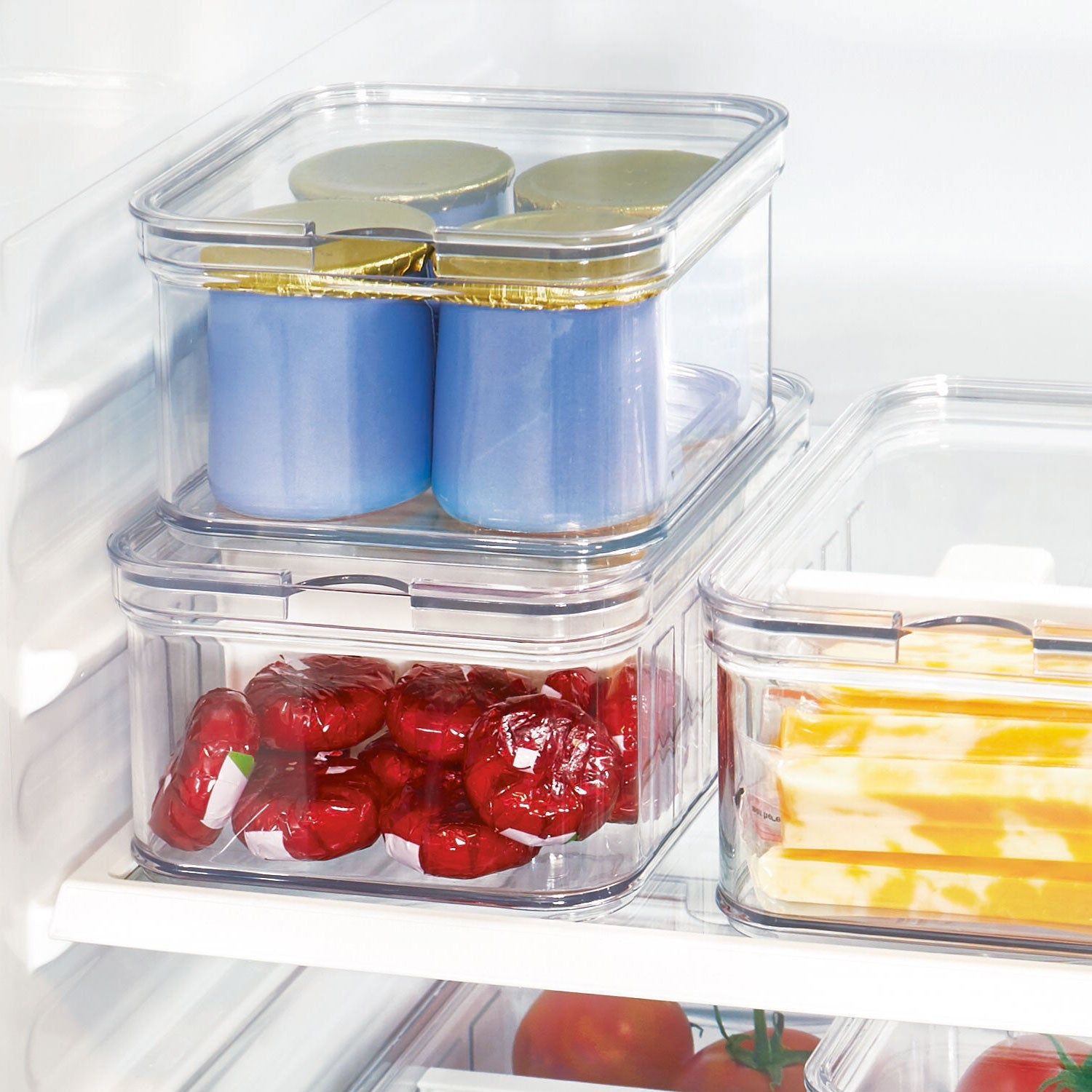 Square Lidded Fridge Storage Box- Crisp