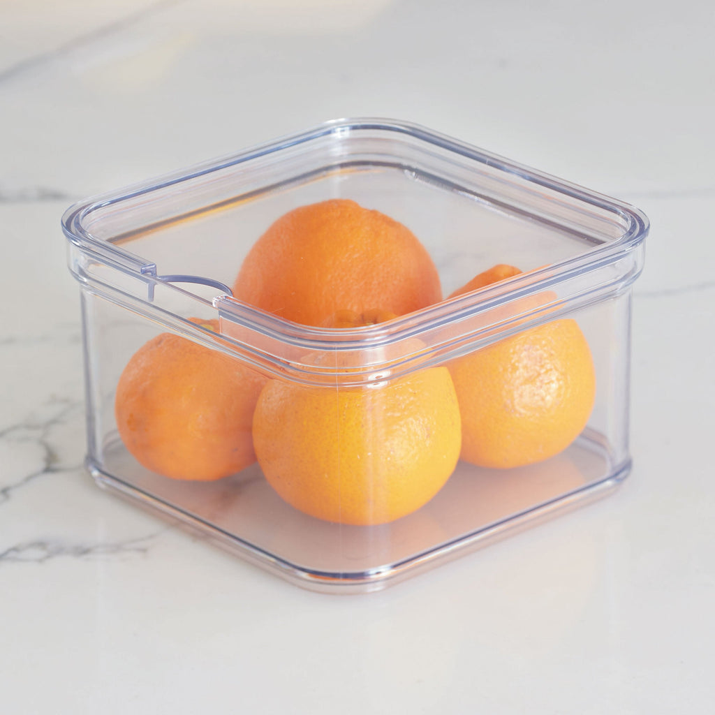 Square Lidded Fridge Storage Box- Crisp