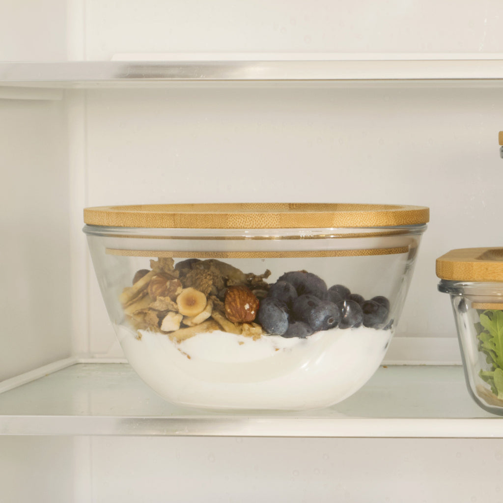 Glass Bowl With Bamboo Lid 770Ml