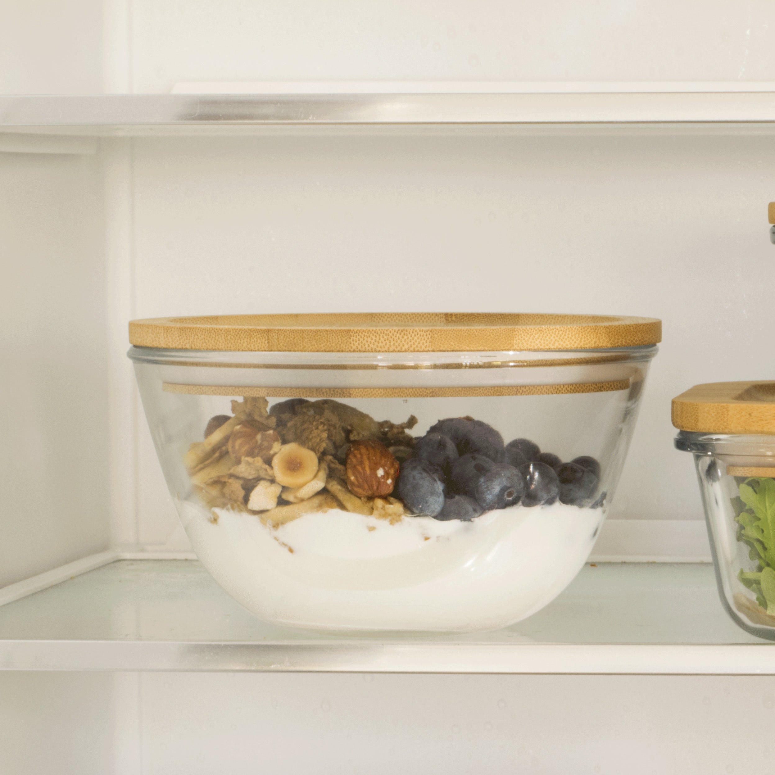 Glass Bowl With Bamboo Lid 770Ml