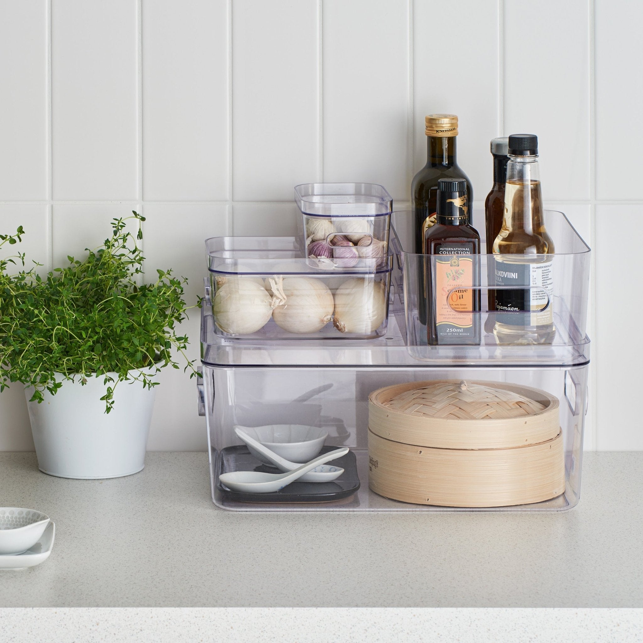Small Stacking Lidded Fridge Storage Box